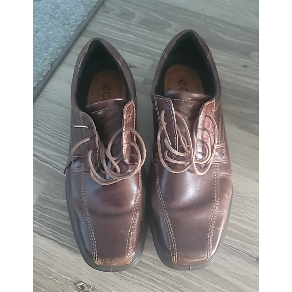 Ecco Men's Shoes Helsinki Brown 8-8.5 EU 42 Leather Lace Up Casual Loafer